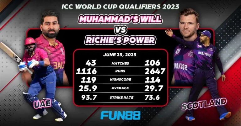 Scotland vs UAE Best Match Overview ICC June 23, 2023 Match 12 Prediction Fun88