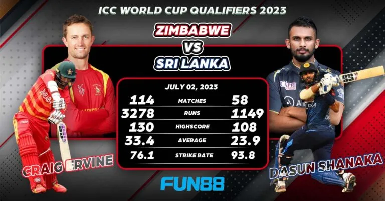 Zimbabwe vs Sri Lanka Super Six Match 4, July 2, 2023 ICC Cricket World Cup Qualifier